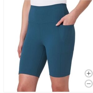 NWT Mondetta Women's Ribbed Biker Short Blue L XS M